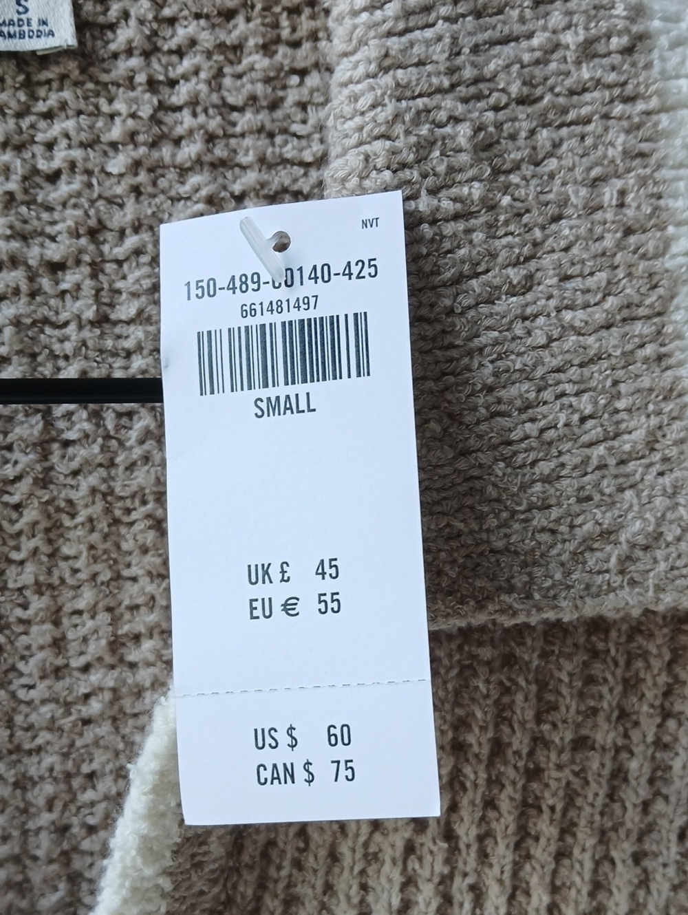 Abercrombie & Fitch Crop Cardigan Sweater Tan Women's Small NWT - Picture 5 of 7